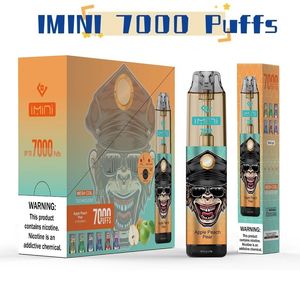 En İyi 7000 Tek Kullanımlık Vape Puf Distribütörleri Imini 15ml 7000Puffs 7K Şarj Edilebilir Tek Kullanımlık RGB LED 0mg 20mg 30mg 50mg Mukavemet Toptan Tek Kullanımlık Vape Kalem