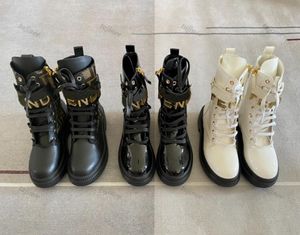 Klassische Damen-Bikerstiefel, Designer-Marken-Briefstiefel, Leder, Reißverschluss, Schnürplattform, Martin-Stiefel mit Box