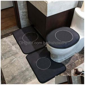 Moda impressa assento de vaso sanitário ers banheiro tapetes 3 pçs conjuntos confortável antiderrapante casa capacho tapete
