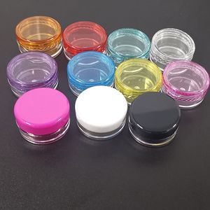 Frasco de creme transparente para amostra 5g, mini garrafas cosméticas, pote transparente para artes de unhas, lata pequena transparente para bálsamo