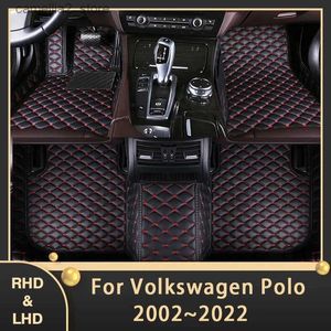 Golvmattor mattor bilgolvmattor för Volkswagen VW Polo 2002 ~ 2022 6Q 6R AW BZ Anpassade Auto Foot Pads Lädermatta Interiör Tillbehör 2006 2009 Q231012