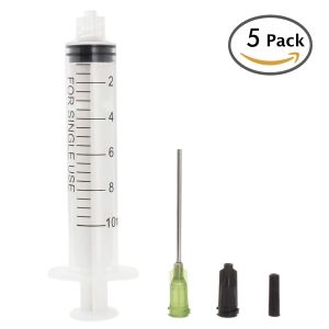 Großhandel 10-ml-Spritzen mit 14Ga 1,5''-Nadel mit stumpfer Spitze und Aufbewahrungskappen – ideal für Kleberapplikator, Ölabgabe (5er-Pack) LL