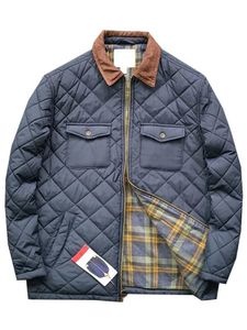 Men's Down Parkas Quilted Diamond Plaid Jacket Men Waterproof With Pocket Cargo Cotton Spring Winter Coats Male Vintage Casual Cotton Outerwear 231011