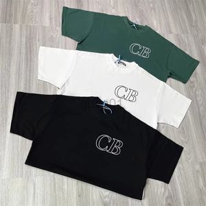 Camisetas para hombres Camisetas negras Hombres Mujeres Casual Simple Hueco Bordado CB Camiseta de manga corta 231012