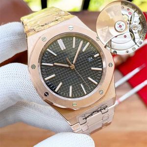 Luxury Watch Quartz with Logo Stainless Steel Waterproof Original Box Royal Watch Rose Gold Case Black Dial Mens Mechanical Movement Sweeping 41m ySB59 Royaloak