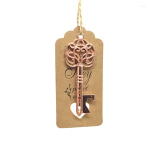 Party Favor 50st Portable Key Bottle Opener Rose Gold Retro Metal Keychain Hanging Ring Beer Home Bar Tool Unique Creative Gift