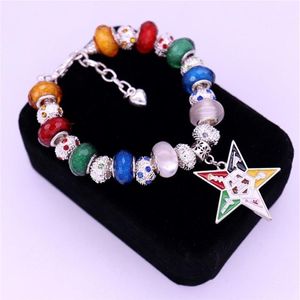 Dubbel näsa ny design Young Greek Sorority Order of Eastern Star Oes Pärlor armband Masonic Mason Jewelry Y200730306W