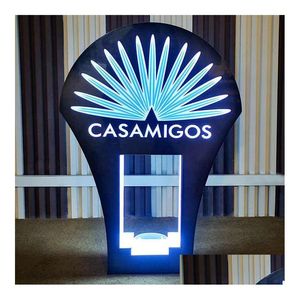 Andra evenemangsfestleveranser GLOW Custom Casamigos Tequila Bottle Presenter Led Acrylic Glorifier Neon Sign VIP Service för Party Nigh DHPDT