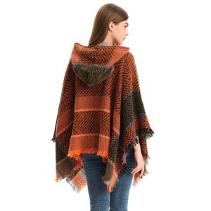 Sjalar kvinnor damer tofs cape coat franse poncho sned stripe bohemian sjal halsduk 231012