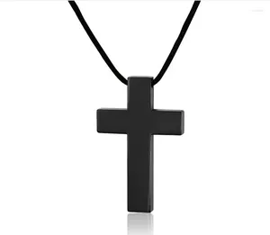 Pendant Necklaces Fashion Women Men Punk Male Jesus Cross Color Gold Black Plated Stainless Steel Simple Necklace Jewelry