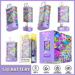 Vorheizen der Batterie 650 mAh Vape Mod Variable Spannung 510 Thread Vape Batterie für Zerstäuberkartuschen Vape Batterie Kit mit Display-Verpackung USA-Lager