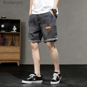 Mäns jeans eaeovni sommar denim shorts mäns last shorts koreanska style overall byxor mode streetwear män kort byxa blue jean shortsl231011