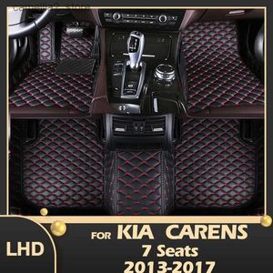 Kia Carensのフロアマットカーペットカーフロアマット2013 2014 2015 2016 2017カスタムオートフットパッドカーペットカバーインテリアアクセサリーQ231012