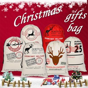 39 styles Canvas Christmas Santas Bag Large Drawstring Candy Claus Bags Xmas Gift Santa Sacks For Festival DecorationLT567