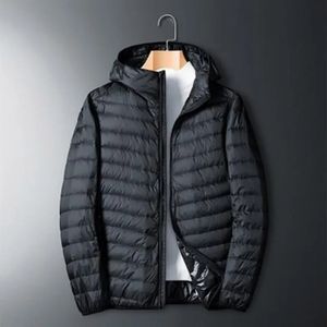 Męska męska męska zimowa kurtka White Duck Down Jackets Mężczyźni z kapturem Ultra Light Down Jackets ciepła warstwowa warstwa Parkas Doudoune 231011