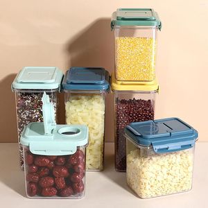 Förvaringsflaskor kök organisation container plast fuktsäker förseglad mat te kan mutter godis burk hem dekor