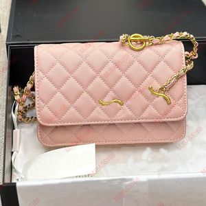 Kleine quadratische Umhängetasche der Luxusmarke, Klapptasche mit Kaviarmuster, Tasche aus Litschi-Rindsleder, kann als Ein-Schulter-Rucksack für Damen verwendet werden, Luxustasche, rosa Designertasche