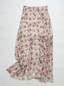 Юбки Женская юбка-миди с цветочным принтом Высокая талия на молнии сзади Модная длинная асимметричная подол 2023
