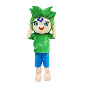 Traje da mascote do menino vegetal de alta qualidade dos desenhos animados roupas terno unisex adultos roupa aniversário natal carnaval fantasia vestido