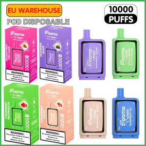 Jednorazowe Vape Pod 10 Smaki 10K Puffs Feemo TV10000 Dostęp e-papieros Vapor Hot sprzedaje cewkę o siatkę z 20 ml 5% NIC Waporyzator pudełko długopisu za dobrą cenę