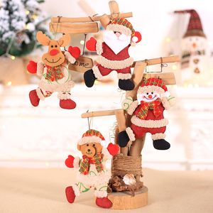 Weihnachtsschmuck, Weihnachtsbaumzubehör, weihnachtliche Stoffkunst, kleine Puppenanhänger, tanzende ältere Menschen, Schneemannpuppen, kleine Anhänger