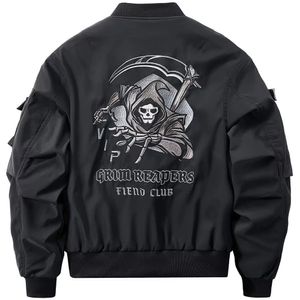 Men's Jackets Grim Reaper Oversized Gothic Male God Of Death Streetwear Y2k Techwear Coat Cyberpunk MotorCycle Biker Bomber Jacket For Men 231011