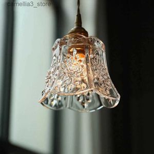 Ceiling Lights Bedroom Bedside Pendant Lamps Modern Glass Lampshade Hanging Lights For Dining Room Home Decor Pendant Lamp For Ceiling Fixtures Q231012