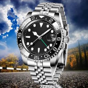 Herrenuhr Rolexs Uhr 2813 Uhrwerk GMT Pepsi Uhr Designerwerk 40 mm Saphirglas, komplett aus Edelstahl, wasserdichte Uhr Orologio di Lusso