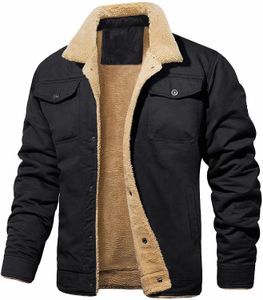 Casaco masculino de algodão com gola plissada, jaqueta de inverno para homens, sherpa, caminhoneiro, parka militar, verde tático, casacos de carga, roupas, sobretudos 231011