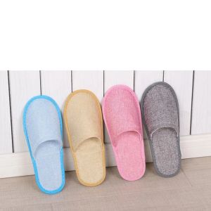 Pantofole usa e getta 8 stili Hotel SPA Scarpe per gli ospiti domestici Pantofole in cotone e lino antiscivolo Comode pantofole morbide e traspiranti