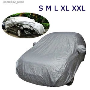 Bilskydd Vislone Universal Full Car Cover utomhus inomhus UV-skydd Solskyddsmedel Värmeskydd Dammtät skrapningsresistenta sedan S-XXL Q231012