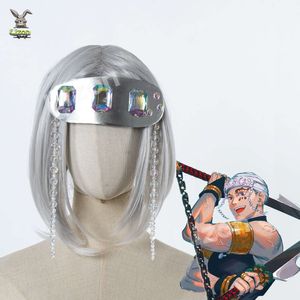 Cosplay Demon Slayer Kimetsu Hayır Yaiba Uzui Tengen Cosplay Meapwear Props Crystal Head Band PartyCosplay