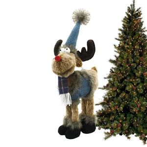 Juldekorationer Xmas Party Decoration Drivable Reindeer Dolls Elk Plush Toys Christmol Decoration for Tree Year Home Ornaments Figurer 231013