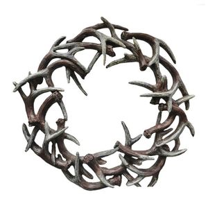 Decorative Flowers Rustic Farmhouse Christmas Deer Horns Wreath Handmade Crafts Durable Not Easy To Break For Home Store El Office Dhinq