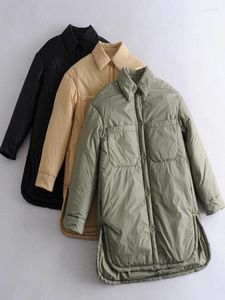 Mulheres Trench Coats Parkas Outono Inverno Roupas Mulheres Lapela Sólida Single-breasted Solto Split Manga Longa Tops Camisa Casaco Jaqueta para 2023