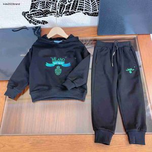 Çocuklar Moda Diski Kombinasyonu için Sonbahar Gündelik Set Logo Tasarımı Bebek Takibi Boyutu 110-160 cm Dantel Up Hoodie ve Pantolon Oct10