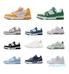 Sandaler Luxury Designer Mens Womens Casual Shoes Trainer Sneaker Triple White Pink Sky Blue Black Green Yellow Low Mens Sneakers Women Trainers Sneakers 36-45 EUR