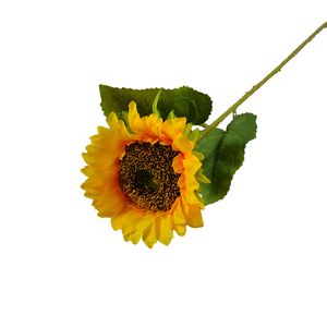 Hurtownia gorące trendy sztuczne małe słonecznik pojedynczy gałąź jedwabne żółte kwiaty tkanina kwiatowa domowa łazienka kuchnia ślub