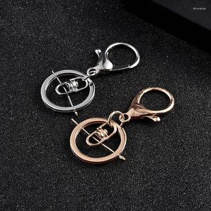 Keychains 100Pcs/Lot Split Ring Lobster Clasp Keychain Connectors Findings Key Chain DIY Making Jewelry Accessories Wholesale 6.7x3cm