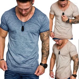 Homens camisetas Homens O-collar Camisa Fitness Bodybulding Camiseta High Street Verão Manga Curta Casual Camisetas Tops Plus Size 4XL Tee