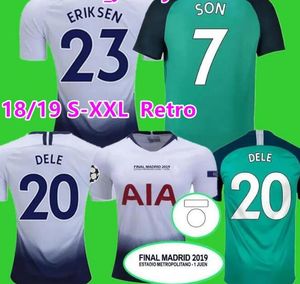 الرجعية الكلاسيكية رجال كرة القدم قمصان Trippier Alderweireld Vertonghen Llorente Kane Eriksen Sons Sissoko Alli Lucas Tottenham 18 19 Final Home 3rd Football Shirt 88