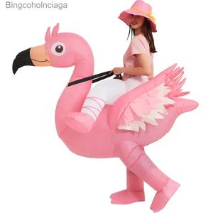 Tema Kostüm Flamingo Iatable Comed Çocuklar Tek boynuzlu ata biniyor Komik Bunny Süslü Cosplay Elbise Partisi Cadılar Bayramı Yetişkinler için Gelin231013