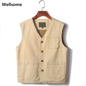 Outdoor fishing Vest men Cargo Tactical Vests jacket men Outerwear Jacket Multi Pockets tool Sleeve jackets 4XL plus size 7899226G