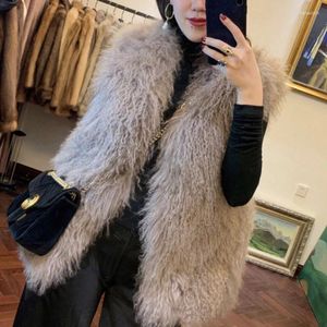 Gilet da donna in pelliccia sintetica da donna