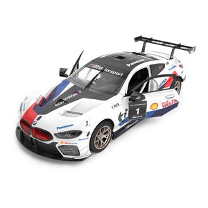 1:18 BMW M8 GTE RC-Auto, zusammenbaubares Modell, luxuriöse Sport-Rennsport-Kollektion, Geschenkspielzeug für Jungen, kann Türen öffnen, Autos, Licht, Fernbedienung