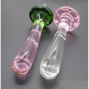 その他のマッサージアイテムMAS HighGrade Crystal Glass Dildo Penis Beads Anal Plug Butt Toys for Man Woman Couples Vaginal and Health Beauty OTD17