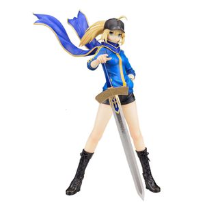 Costumi mascotte 23 cm Anime Figura sexy Alter Saber Fate Stay Night Blu Sportswear Cap Excalibur In piedi Posa Modello Bambole Giocattolo Regalo Raccogliere