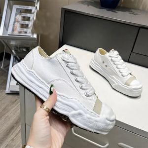 MMY Maison Mihara Yasuhiro Sapatos Melhor Qualidade Top Designers de Moda Sapatilhas Casuais Unissex Canvas Trainer Laceup Platform Shoe Trim Shaped Toe Luxo Homens Mulheres Massa