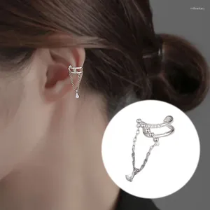 Dorsali Orecchini 1pc Argento Colore Falso Penetrante Dell'orecchio Cartilagine Earclip Per Le Donne Kpop Semplice Catena Orecchini Gioelleria Raffinata E Alla Moda Dropship EF099