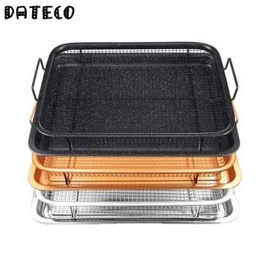 BBQ Tools Tillbehör Copper Baking Tray Oil Freing Baking Pan Non-Stick Chips Basket Baking Dish Grill Mesh Barbecue Tools Cookware for Kitchen 231013
